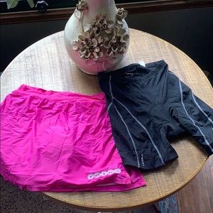 Biking shorts and skirt